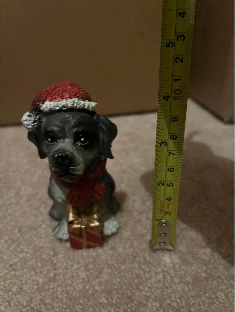 Black Labrador retriever Christmas figurine